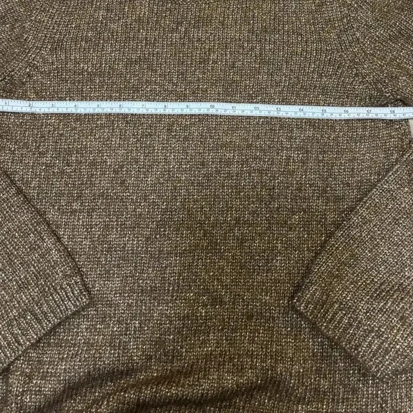 Ann Taylor Brown Gold Metallic Oversized Sweater Size Small - Picture 4 of 7